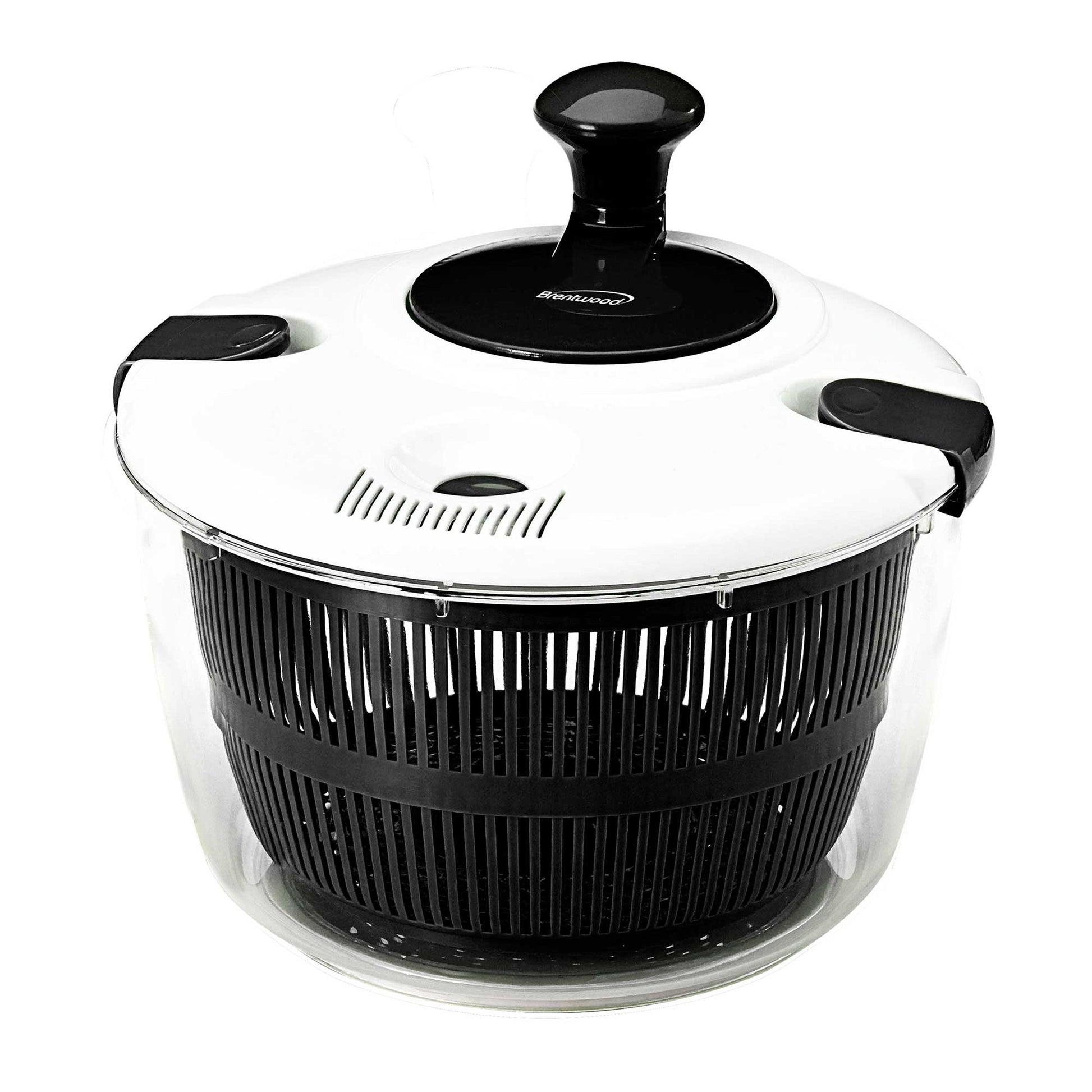 Brentwood 5 Quart Salad Spinner in Black with Serving Bowl