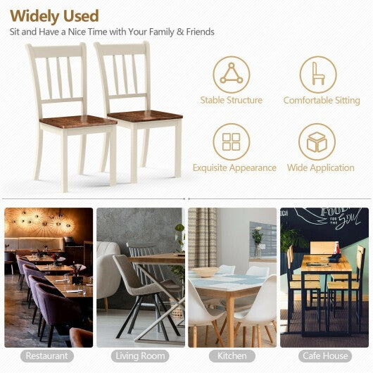 2 Pieces Solid Whitesburg Spindle Back Wood Dining Chairs-Black