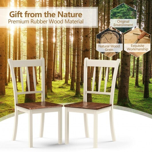 2 Pieces Solid Whitesburg Spindle Back Wood Dining Chairs-Black