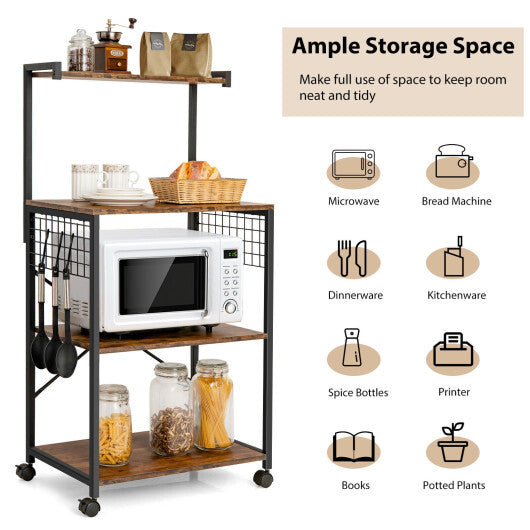 4-Tier Kitchen Baker's Rack on Wheels