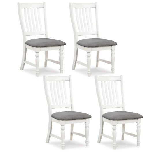 Set of 2 Dining Chairs Kitchen Side Chair with Solid Wood Legs-White