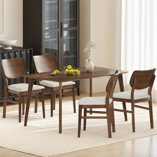 Farmhouse Upholstered Kitchen Chairs Set of 2 with Rubber Wood Frame-Gray