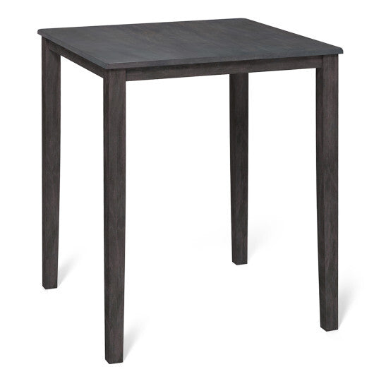 Square Dining Table with Solid Wood Frame for 4-Person-Black