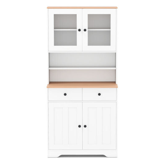 Pantry Cabinet with 2 Removable Shelves-Black