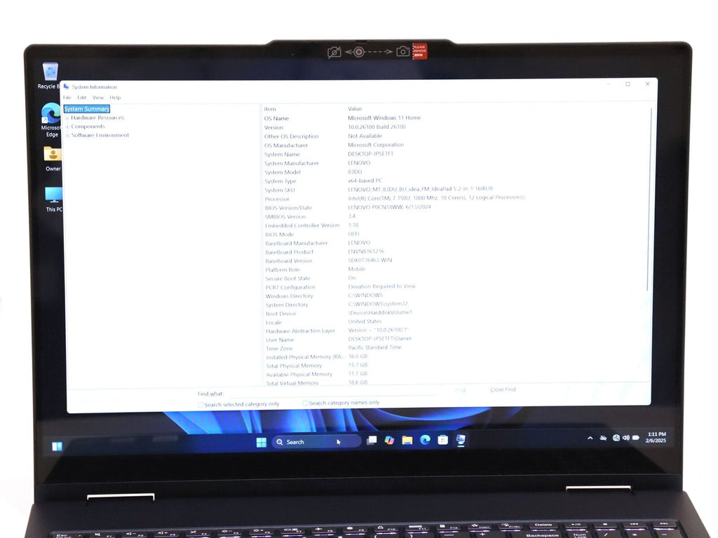 Lenovo 16-inch IdeaPad 5 2-in-1 16IRU9 Touchscreen Laptop i7-1255U 16GB RAM / 1TB SSD