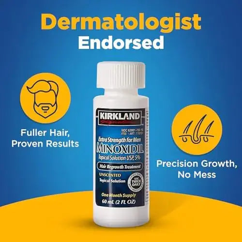 KIRKLAND Signature Minoxidil for Men - 5% Extra Strength Hair Regrowth