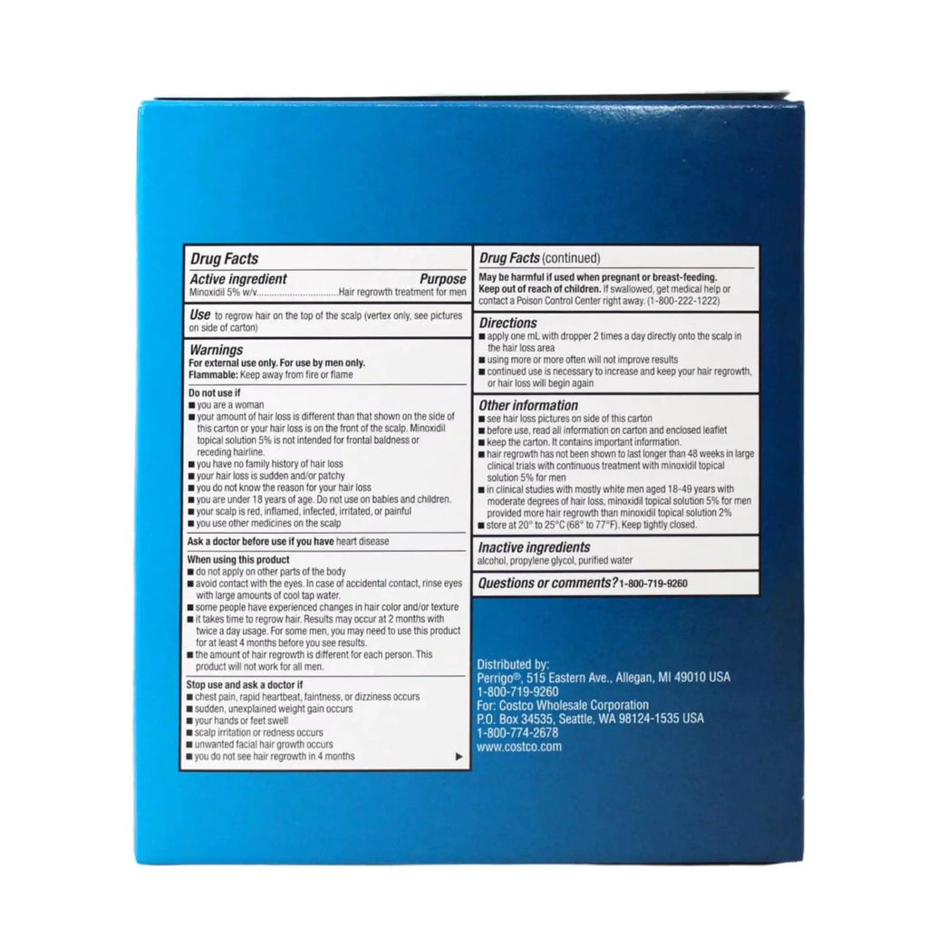 KIRKLAND Signature Minoxidil for Men - 5% Extra Strength Hair Regrowth