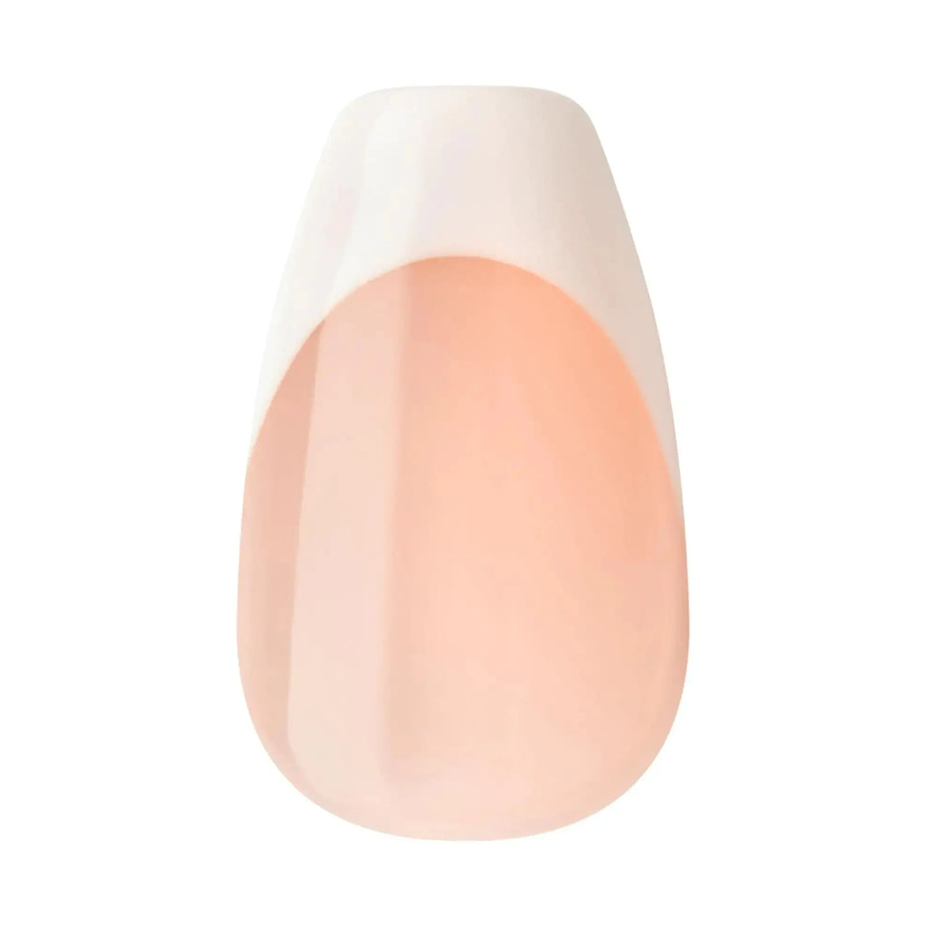 KISS imPRESS No Glue Mani Press-On Nails - Light Neutral + White Tip French, Includes 30 Nails