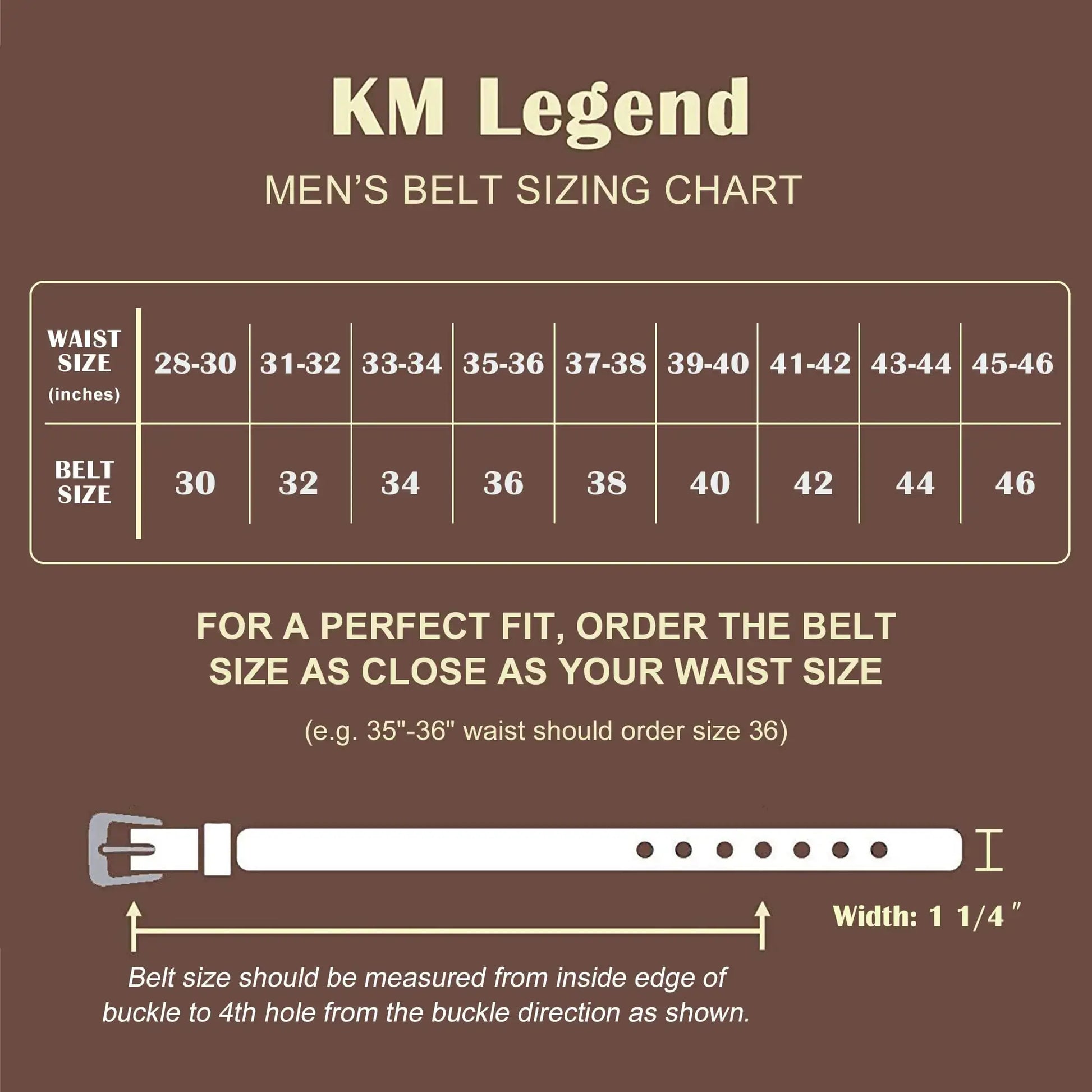 KM Legend Men's Leather Dress Belt-Classic & Fashion for Work Business and Casual