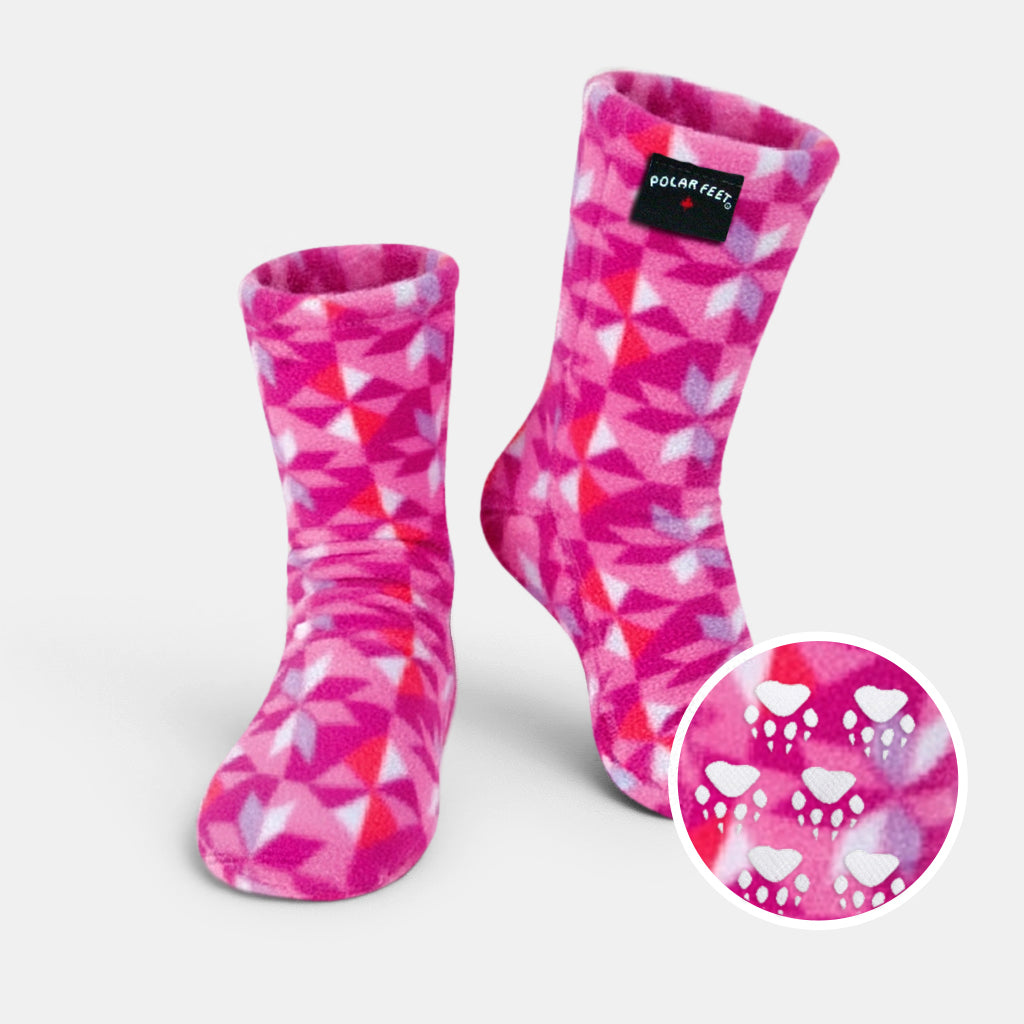 Kids' Nonskid Fleece Socks - Kaleidoscope