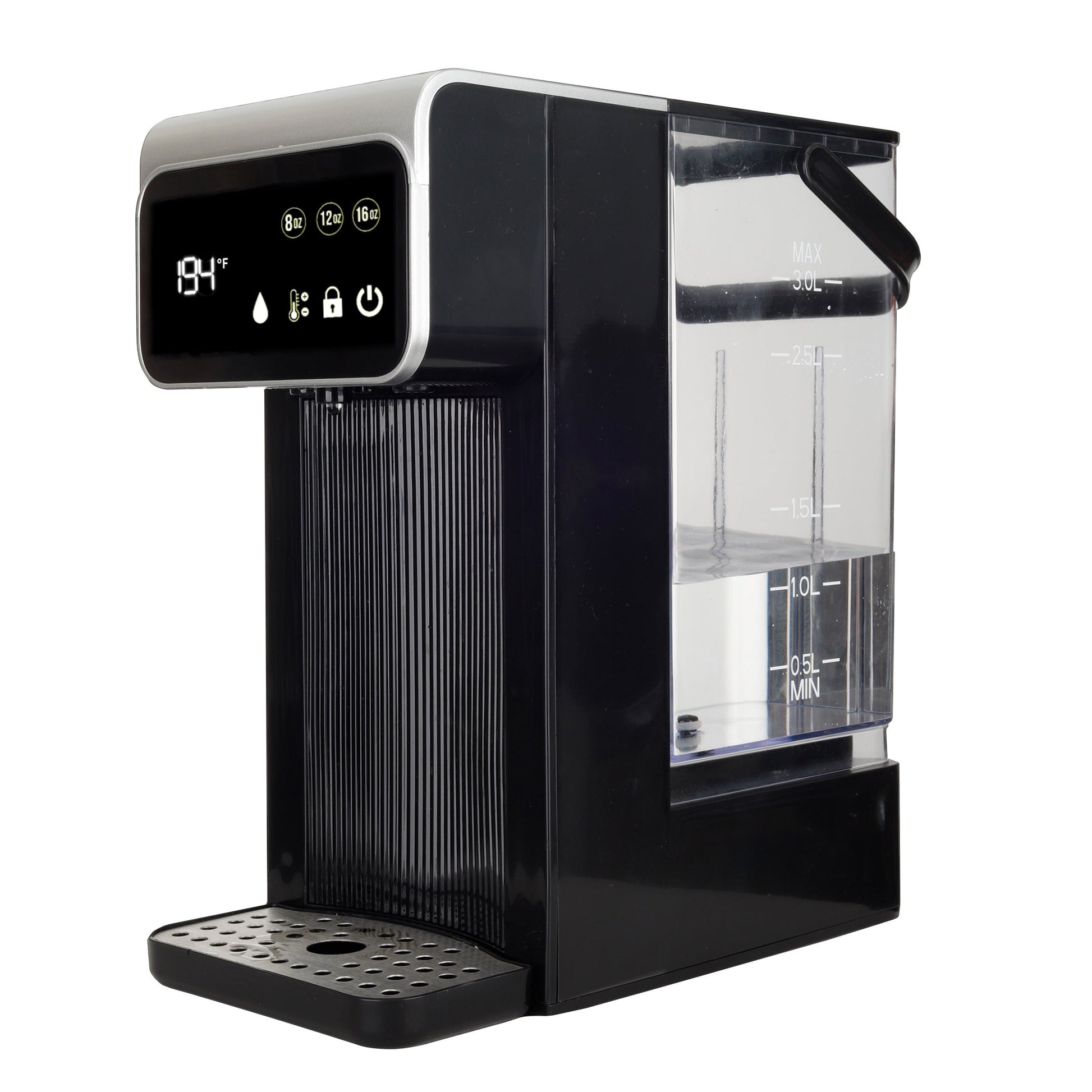 Brentwood 3-Liter 1800w Digital Instant Hot Water Dispenser in Black with 7 Temperature Presets