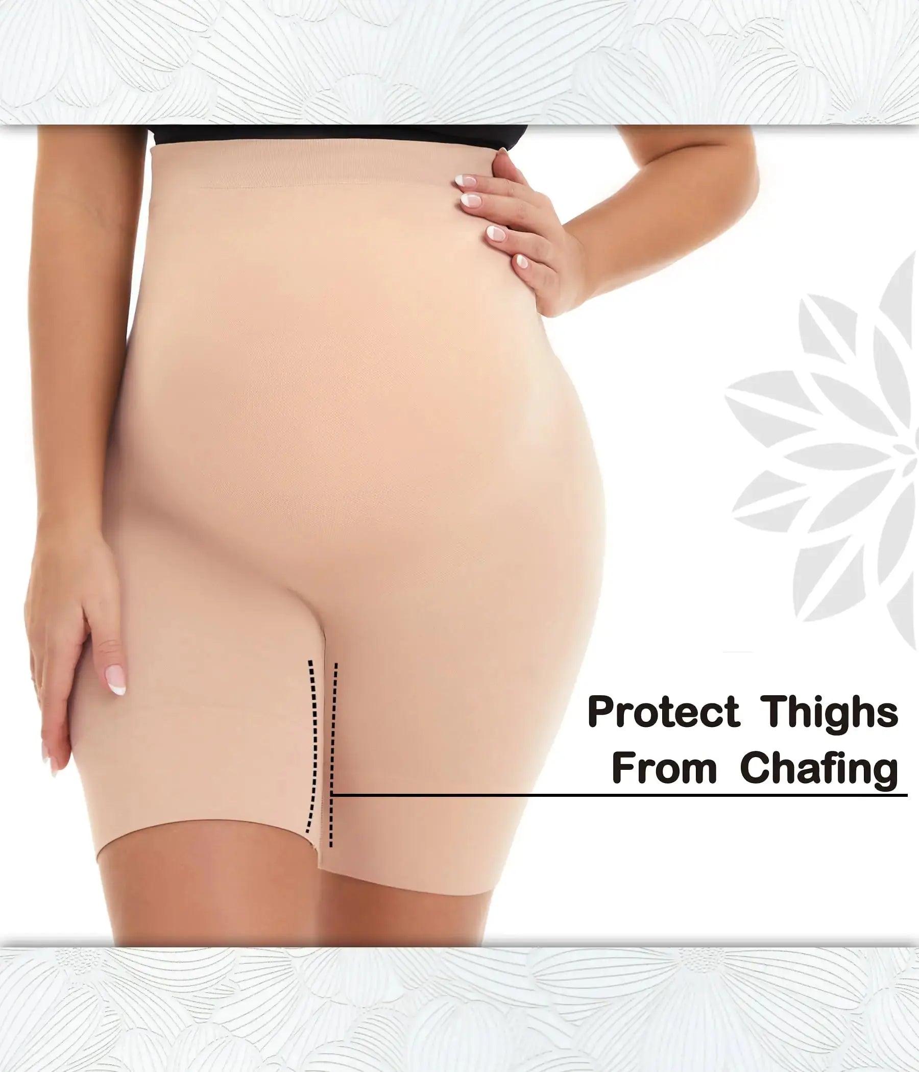 KUNINDOME Seamless Maternity Shapewear - Prevent Thigh Chaffing, Belly Support