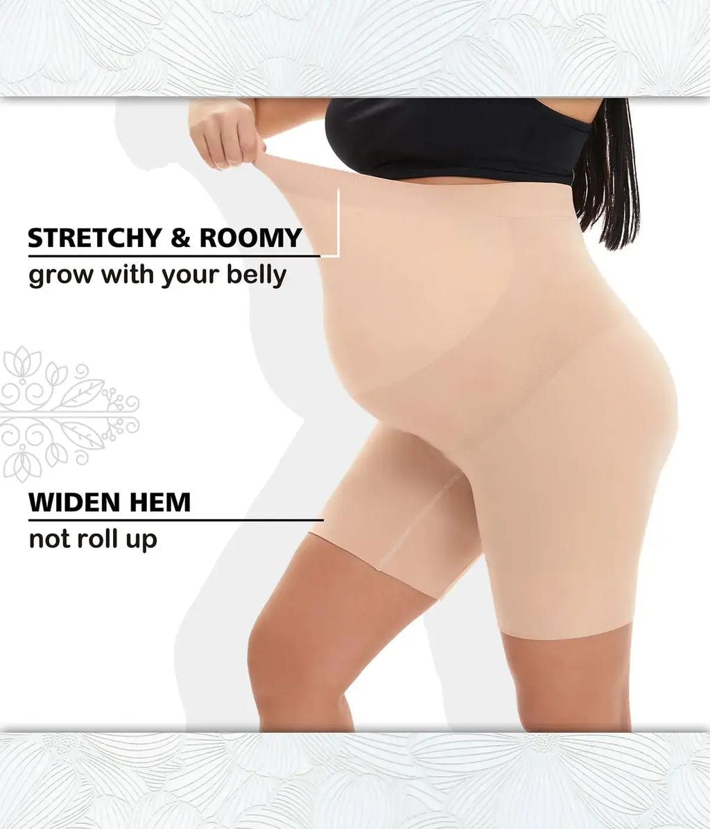KUNINDOME Seamless Maternity Shapewear - Prevent Thigh Chaffing, Belly Support