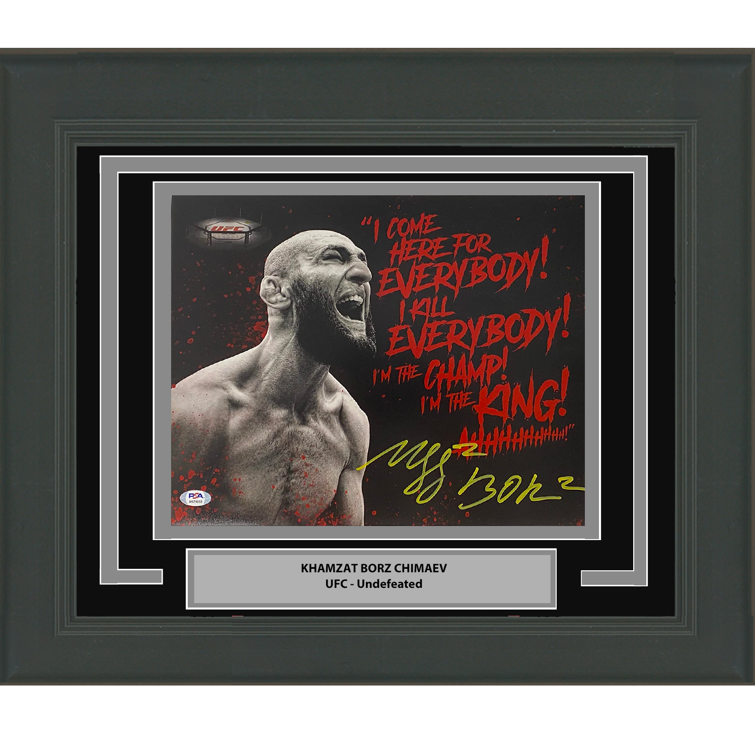 Framed Autographed/Signed Khamzat Borz Chimaev UFC MMA Ultimate Fighting 11x14 Photo PSA/DNA COA