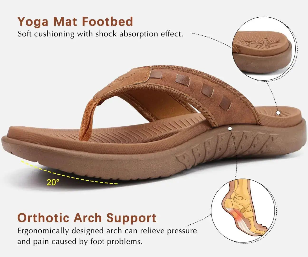 KuaiLu Men's Sport Flip Flops
