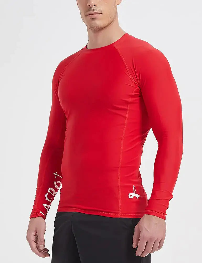 LAFROI Men's Long Sleeve UPF 50+ Baselayer Skins Performance Fit Compression Rash Guard