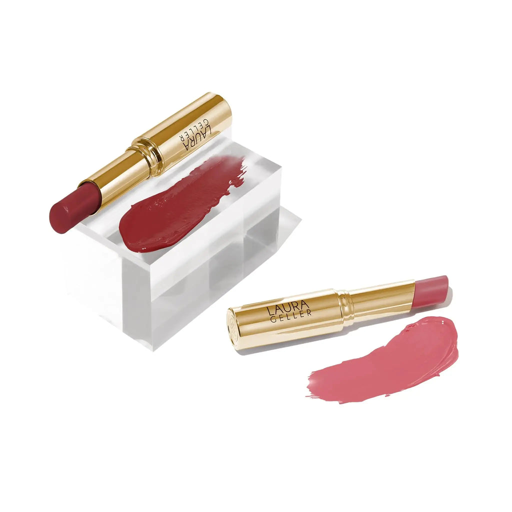 LAURA GELLER Jelly Balm Moisturizing Tinted Lipstick Duo | Hydrating Vitamin E - Semi-Shine Finish