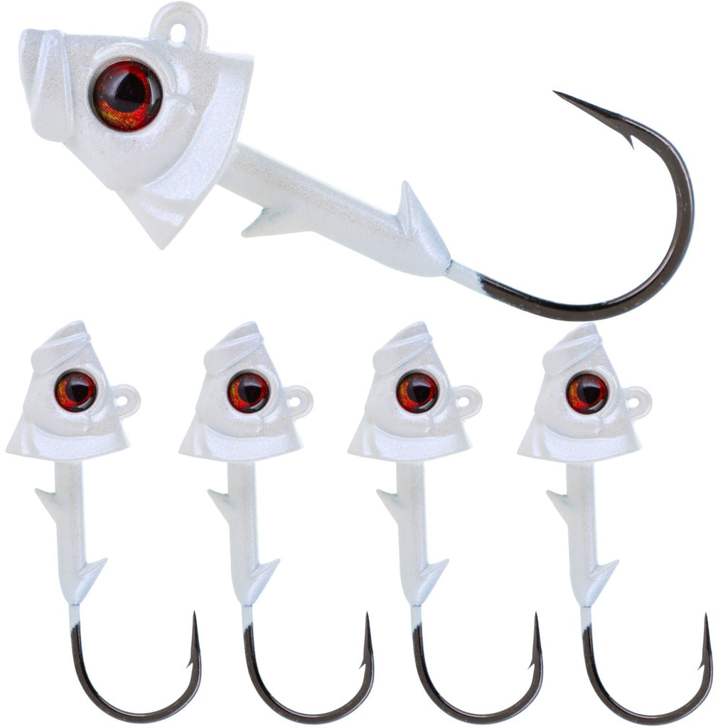 Reaction Tackle Lead Fish Head Jigs - 5-PACK - New