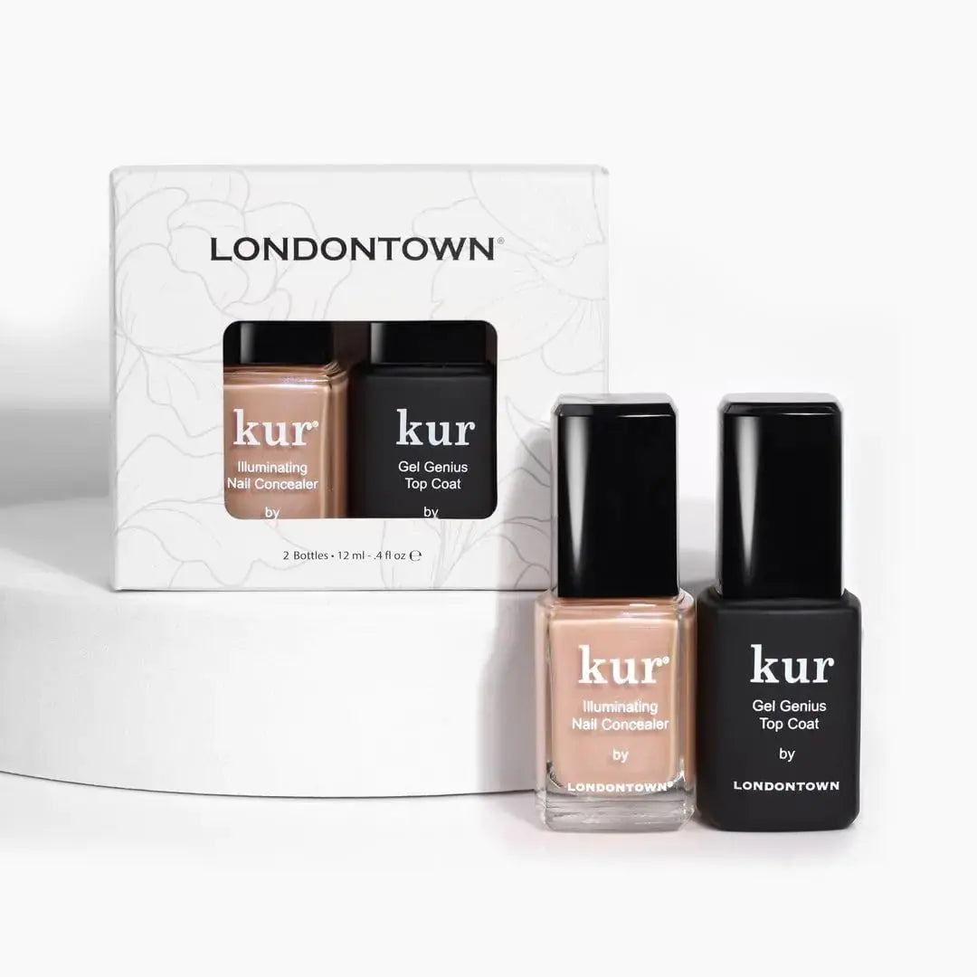 LONDONTOWN kur Nail Conceal & Go Duo Set: Nail Illuminating Concealer & Gel Genius Top Coat