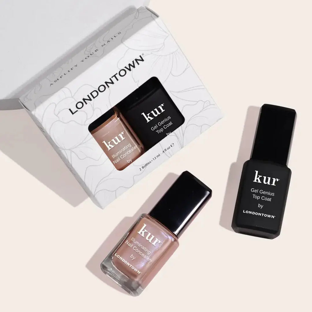 LONDONTOWN kur Nail Conceal & Go Duo Set: Nail Illuminating Concealer & Gel Genius Top Coat