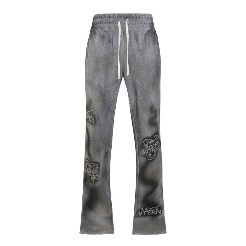 Lost "Grey Grunge" Flare Sweatpants