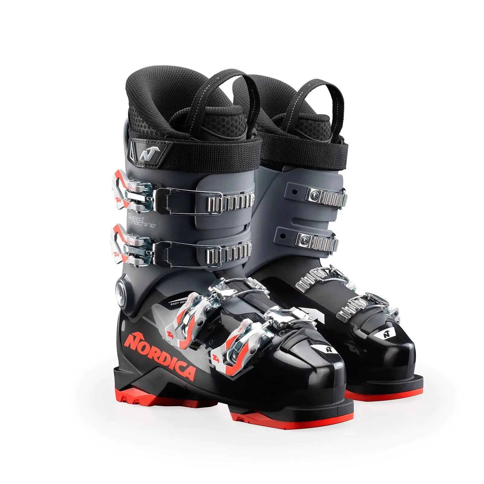 Nordica Junior Speedmachine J 4 Durable Comfortable Warm High-Performance All-Mountain Touring Ski Boots with 4 Buckles Black/Anthracite/Red 20