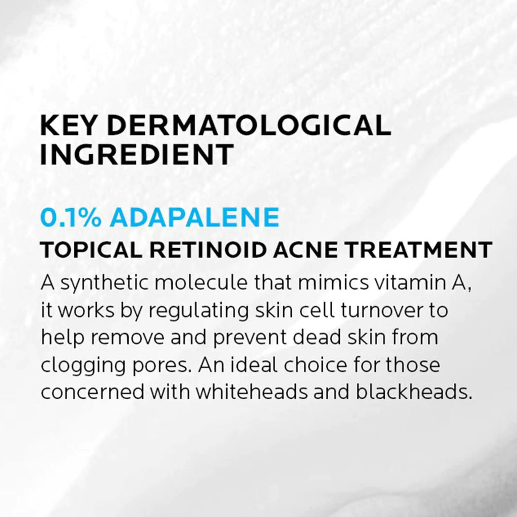 La Roche-Posay Effaclar Adapalene Gel 0.1% Acne Treatment - Retinoid Acne Cream for Clearer Skin