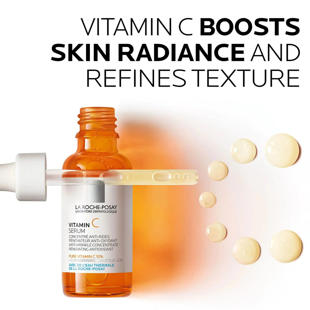 La Roche-Posay Pure Vitamin C Face Serum with Hyaluronic Acid & Salicylic Acid – Anti-Aging Serum for Wrinkles & Uneven Skin Texture