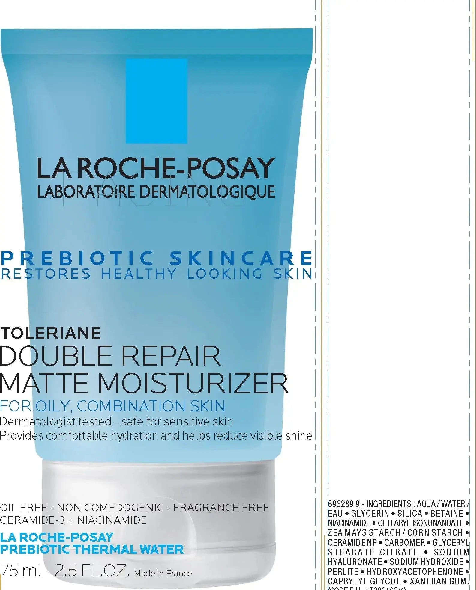 La Roche-Posay Toleriane Double Repair Matte Daily Face Moisturizer for Oily Skin with Ceramide & Niacinamide - Oil-Free, All Skin Tones