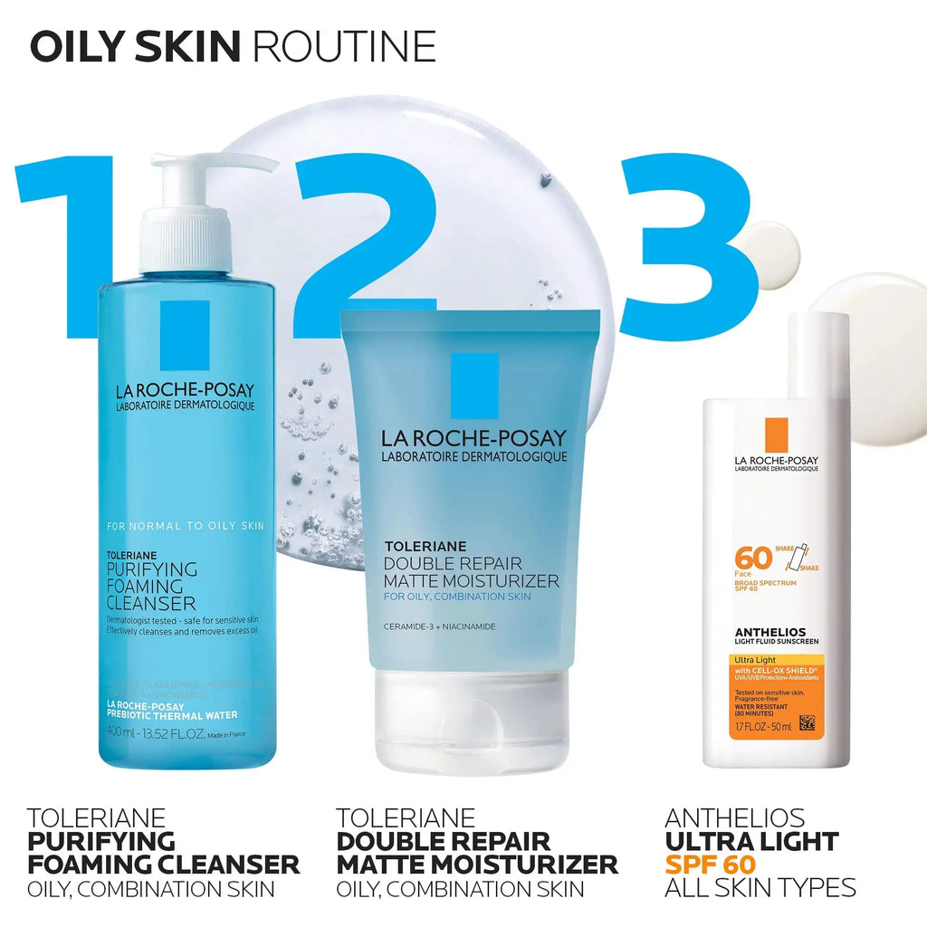 La Roche-Posay Toleriane Double Repair Matte Daily Face Moisturizer for Oily Skin with Ceramide & Niacinamide - Oil-Free, All Skin Tones