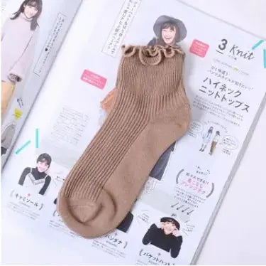 Lace Ruffles Soft Cotton Women Socks