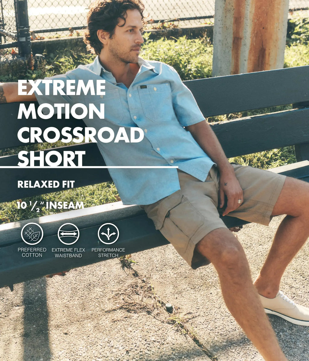 Lee Men's Extreme Motion Crossroad Cargo Short 34 Storm Gray