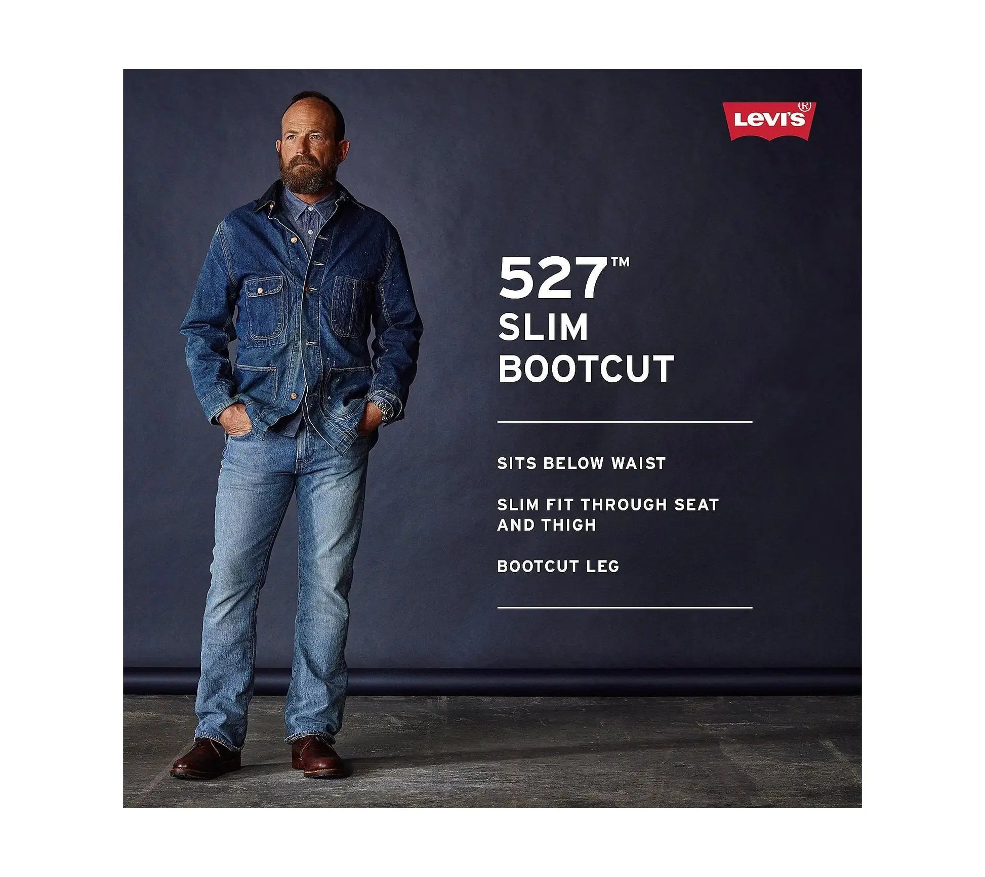 Levi's Men's 527 Slim Bootcut Jeans 36W x 34L Medium Chipped