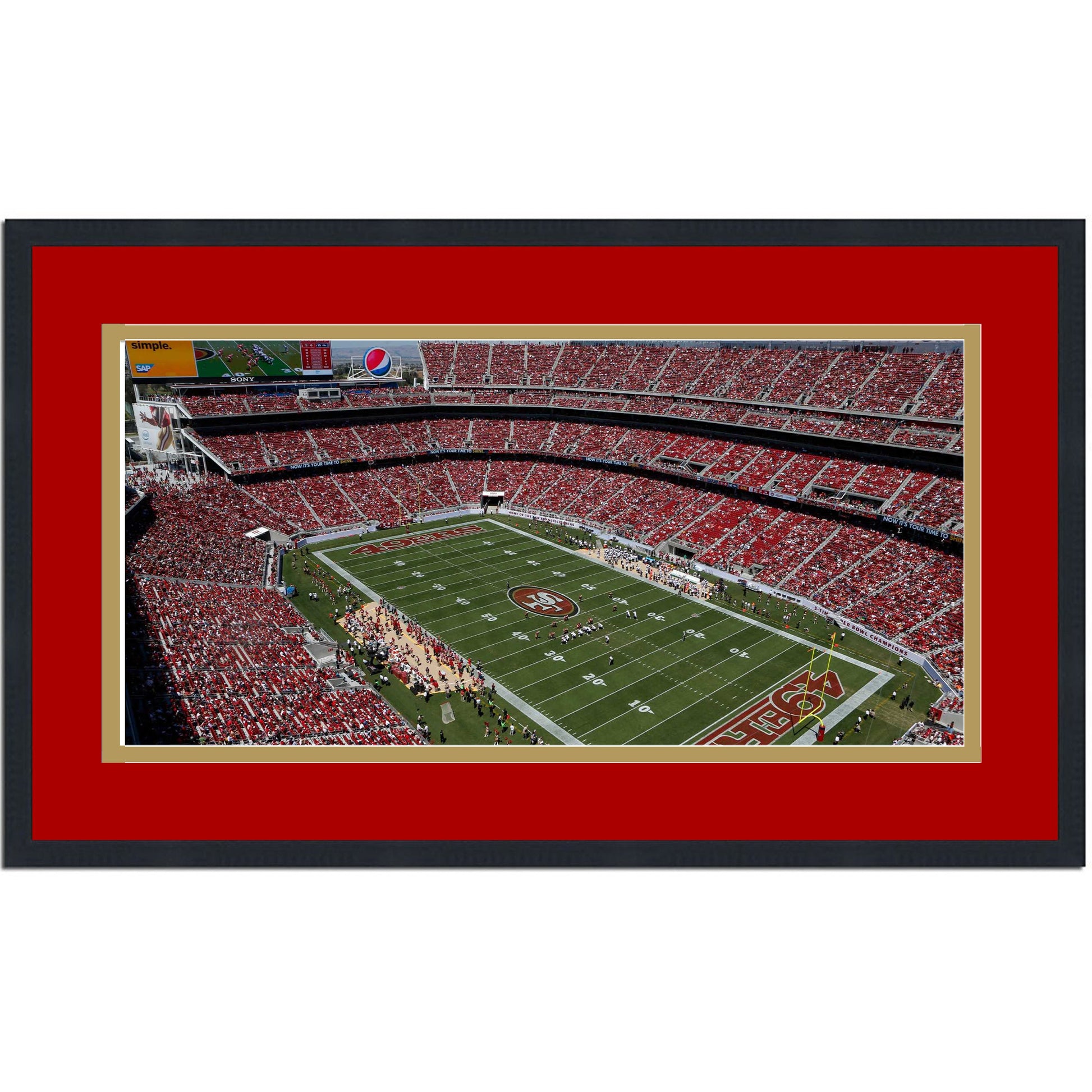 Framed Levi's Stadium San Francisco 49'ers 16x24 Football Photo Professionally Matted