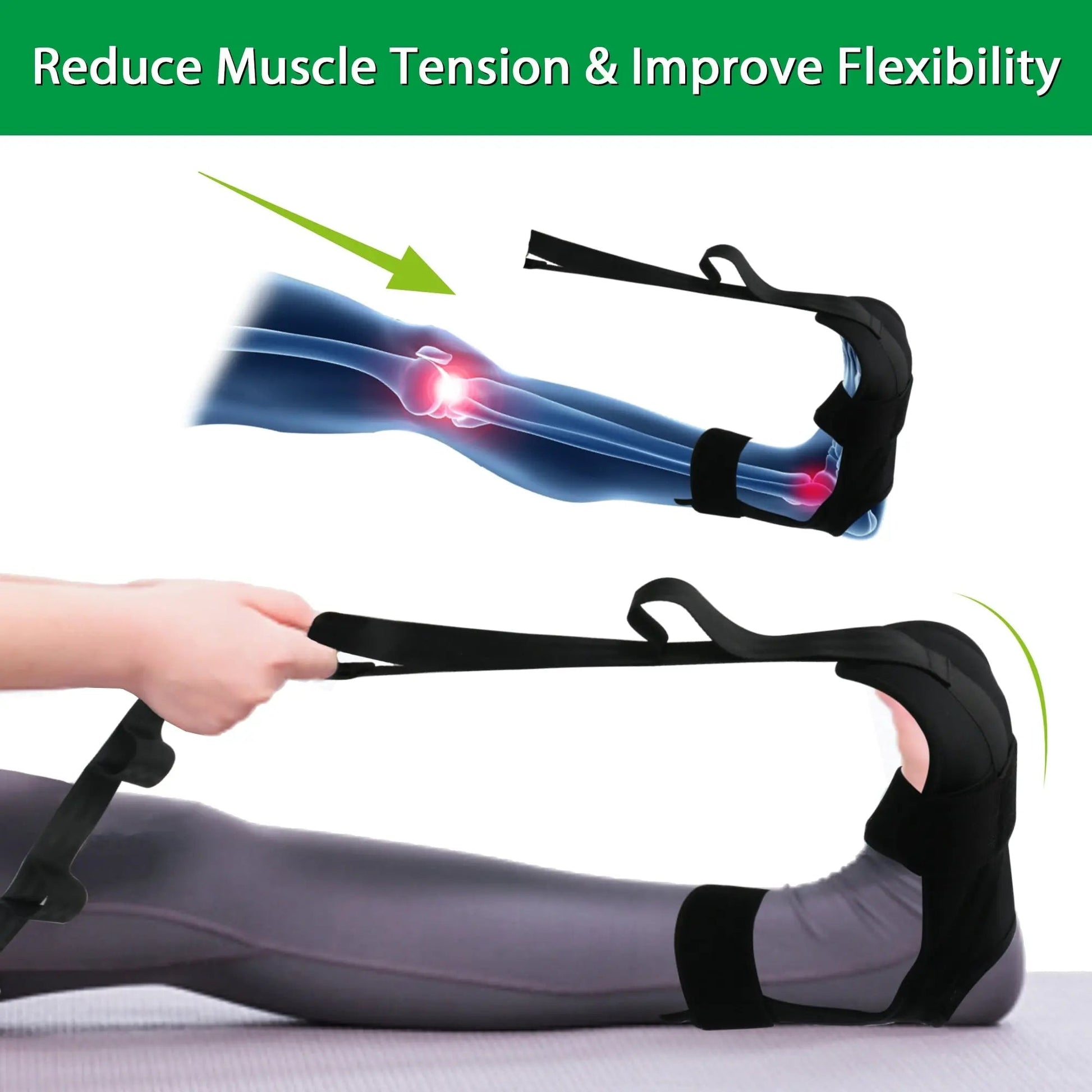 Lightweight and Compact Adjustable Yoga Stretch Strap