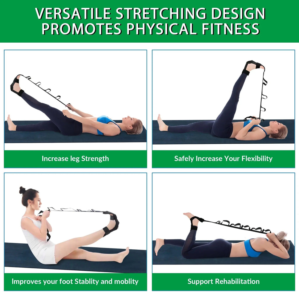 Lightweight and Compact Adjustable Yoga Stretch Strap