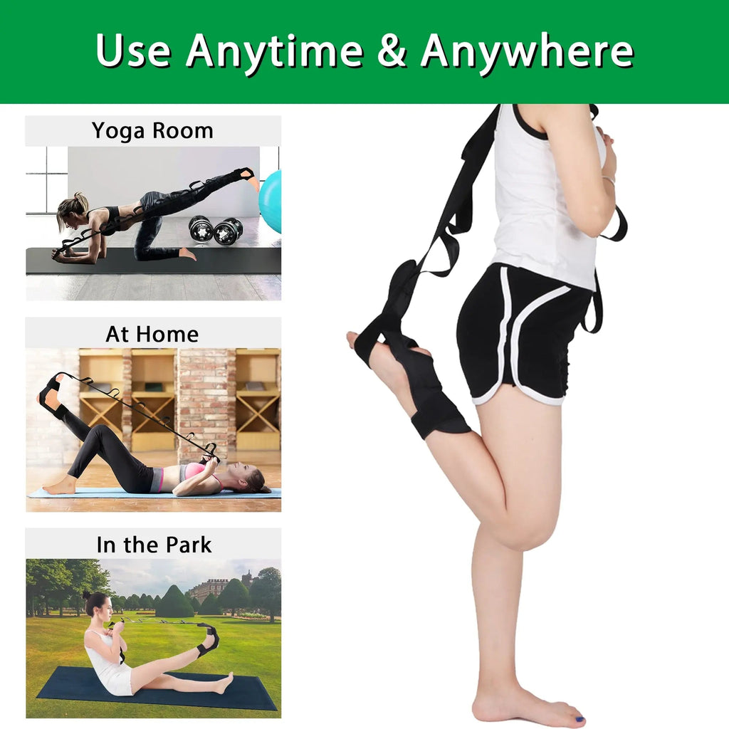 Lightweight and Compact Adjustable Yoga Stretch Strap