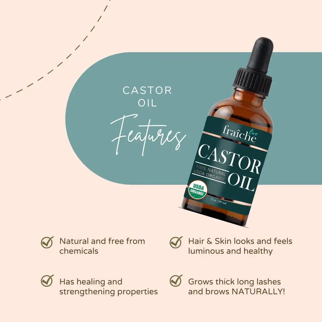 Live Fraiche Organic Castor Oil for Face - 100% Natural USDA Organic