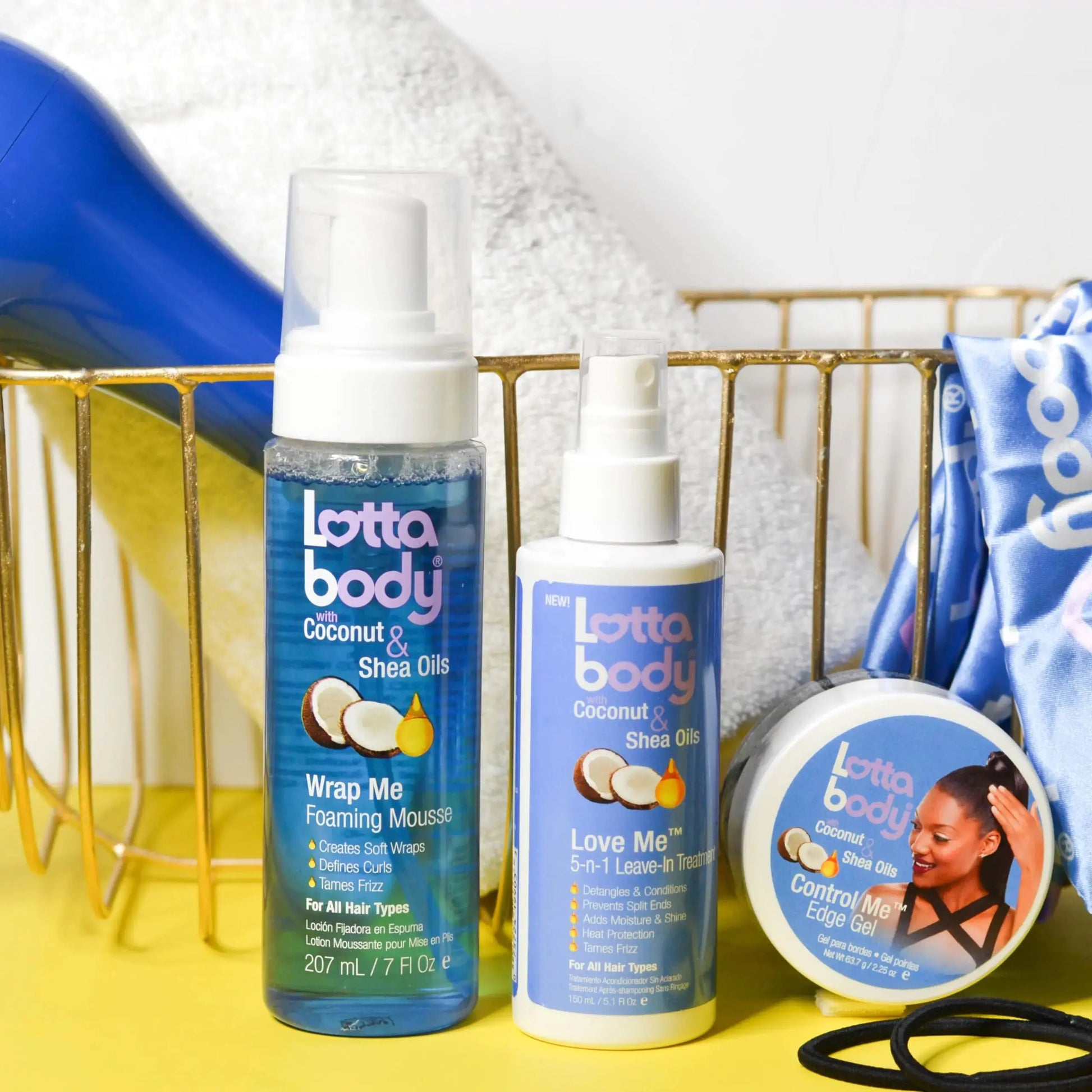 Lottabody Coconut Oil & Shea Foaming Curl Mousse - Defines Curls & Controls Frizz (7 Fl Oz)
