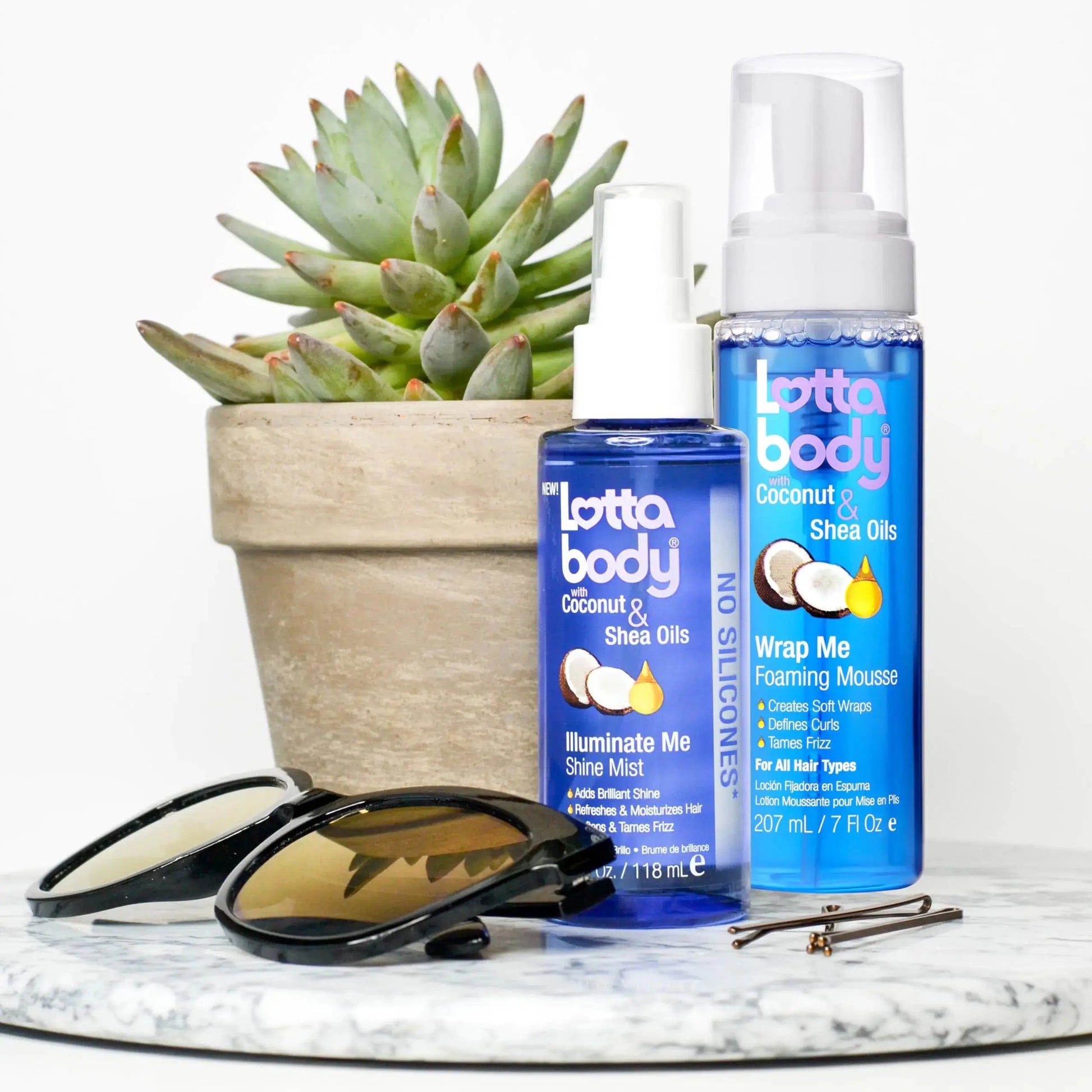 Lottabody Coconut Oil & Shea Foaming Curl Mousse - Defines Curls & Controls Frizz (7 Fl Oz)