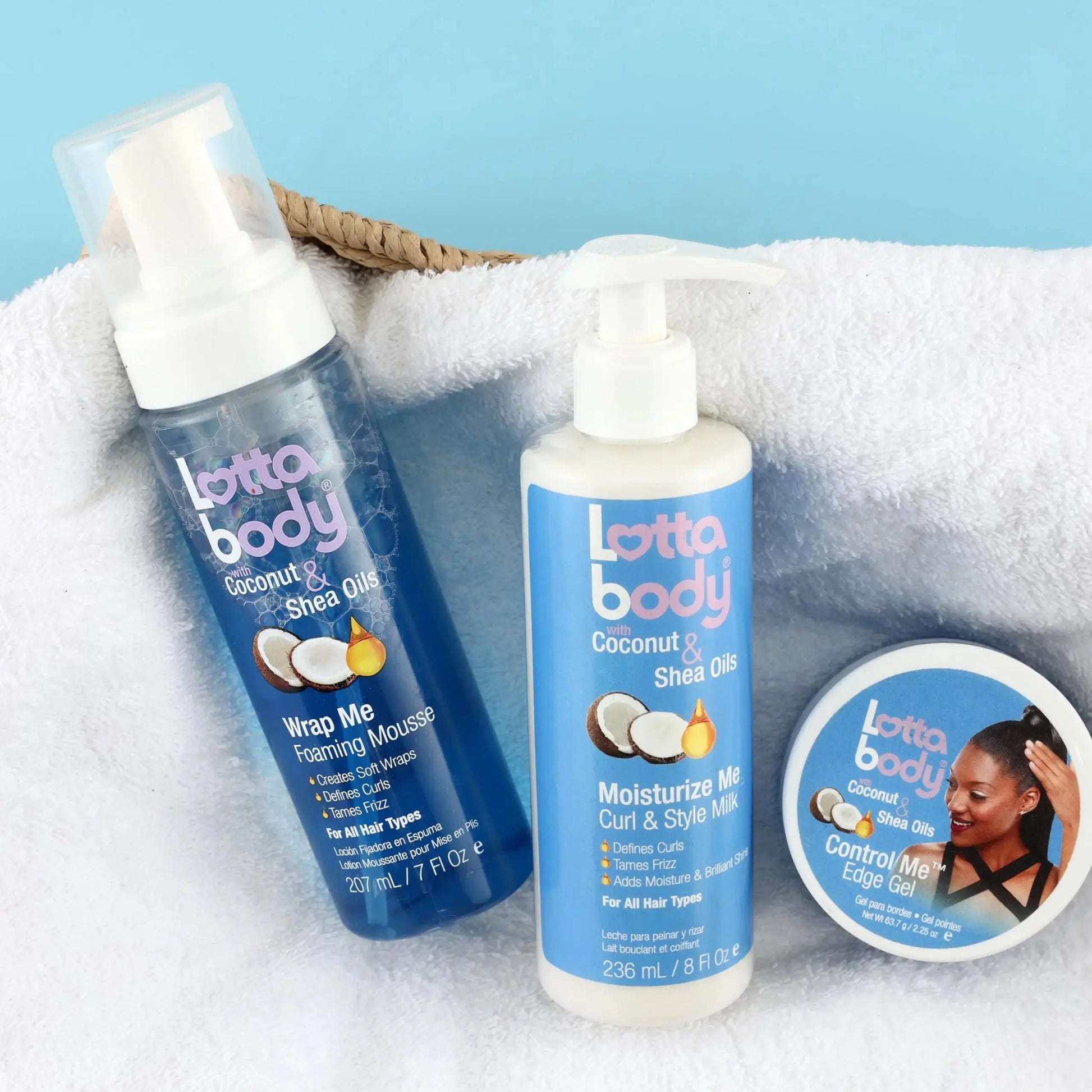 Lottabody Coconut Oil & Shea Foaming Curl Mousse - Defines Curls & Controls Frizz (7 Fl Oz)