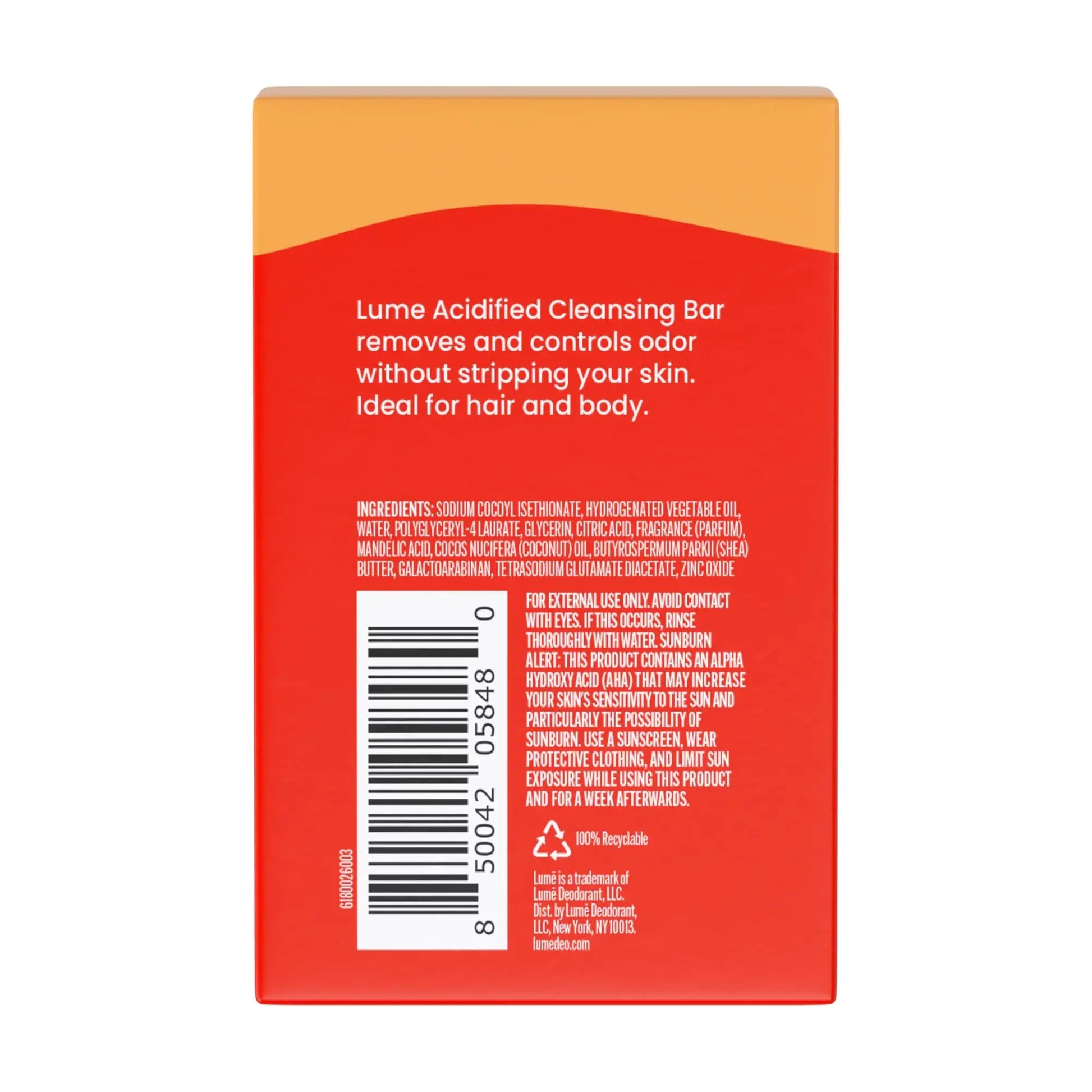 Lume Acidified Body Cleansing Bar - Formulated Without SLS orParabens