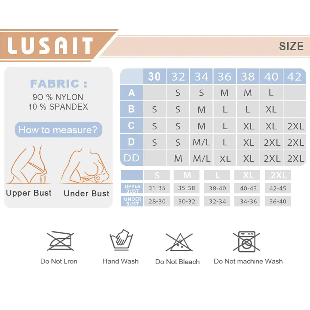 Lusait Strapless Bra for Women Non-Slip Silicone Padded Bandeau Bra Wireless Tube Top Bra