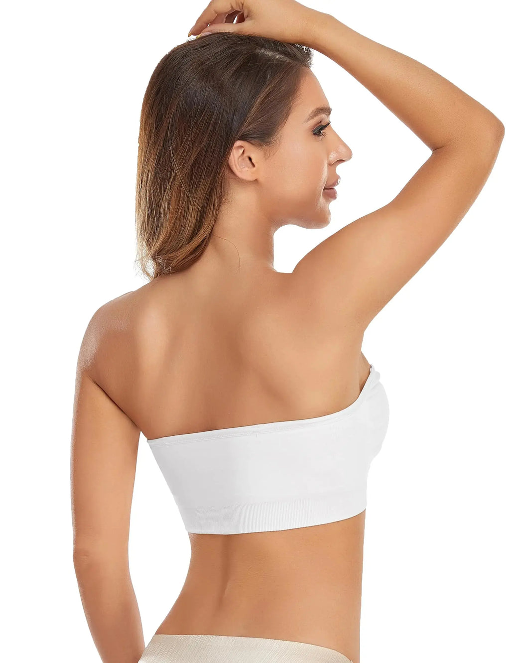 Lusait Strapless Bra for Women Non-Slip Silicone Padded Bandeau Bra Wireless Tube Top Bra