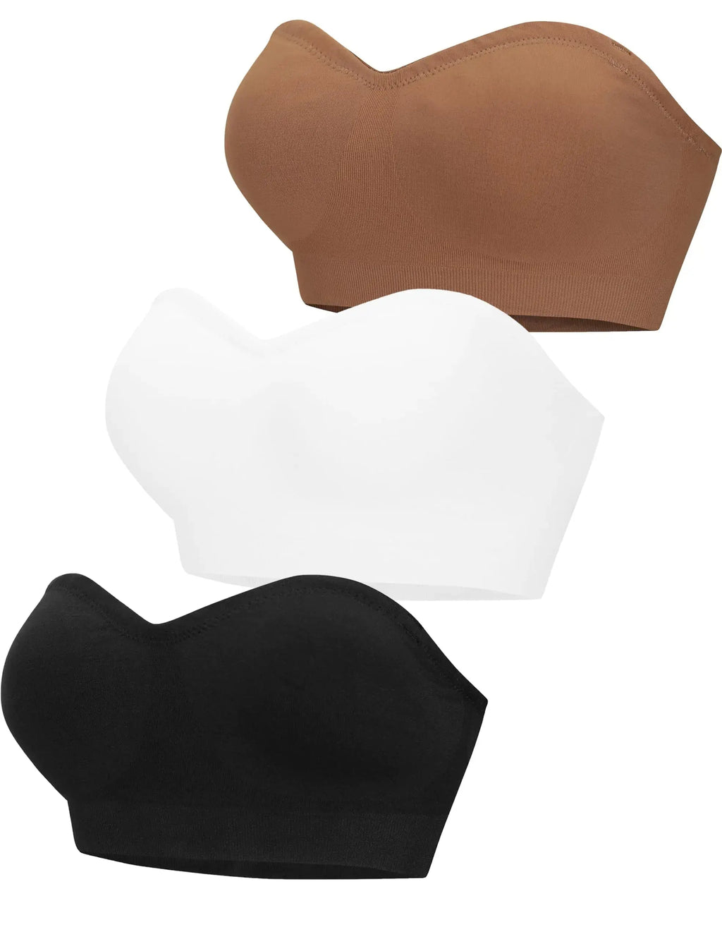 Lusait Strapless Bra for Women Non-Slip Silicone Padded Bandeau Bra Wireless Tube Top Bra