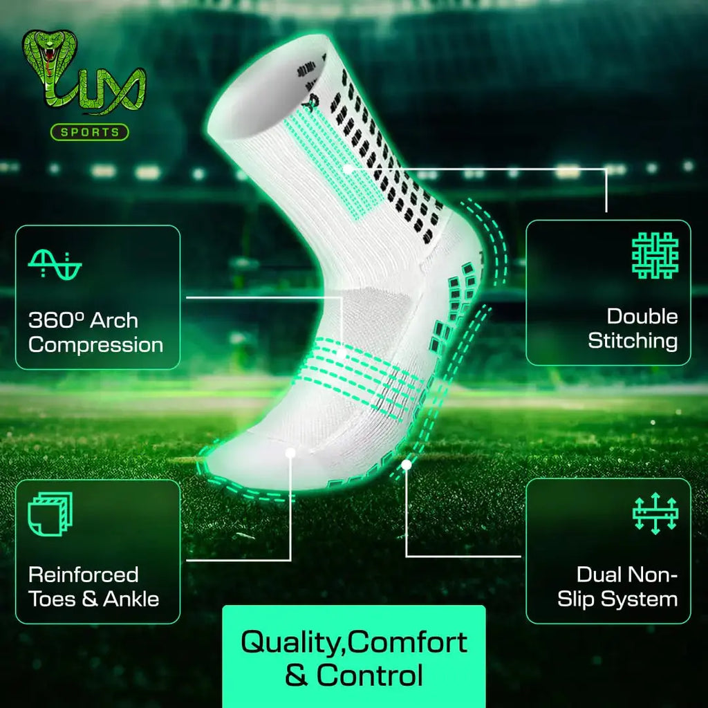 Lux Dual Grip Socks - Soccer Grip Socks for Men and Women