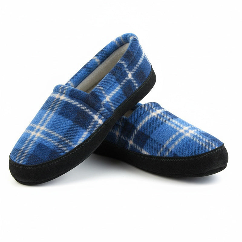 Polar Feet Men's Perfect Mocs Blue Flannel