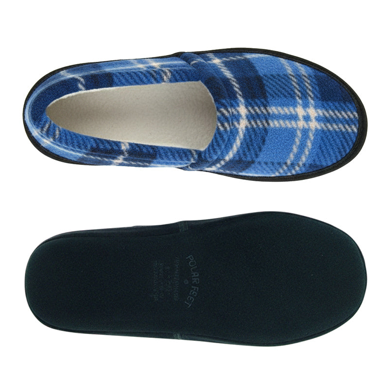 Polar Feet Men's Perfect Mocs Blue Flannel