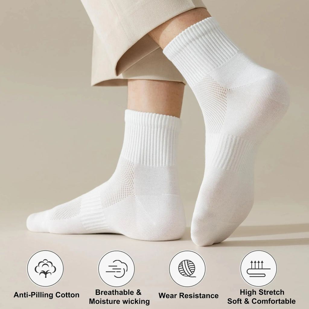 MAGIARTE Womens Mini Crew Ankle Socks Athletic Casual Cotton Socks for Women 5-10 Mesh Instep #C05 (6 Pairs)