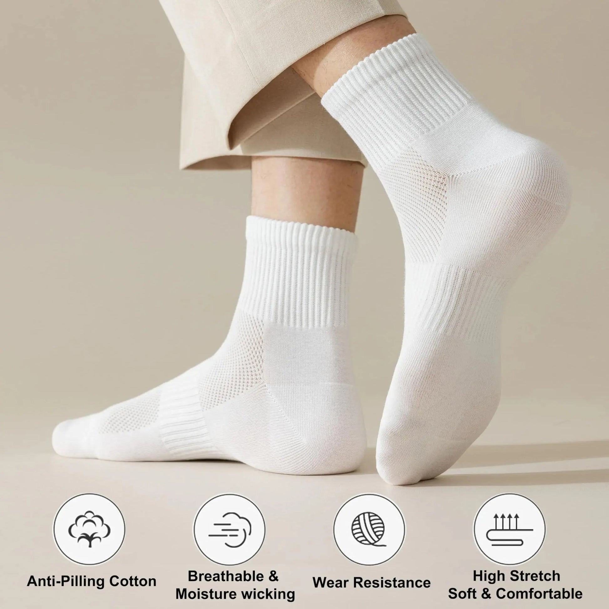 MAGIARTE Womens Mini Crew Ankle Socks Athletic Casual Cotton Socks for Women 5-10 Mesh Instep #C05 (6 Pairs)